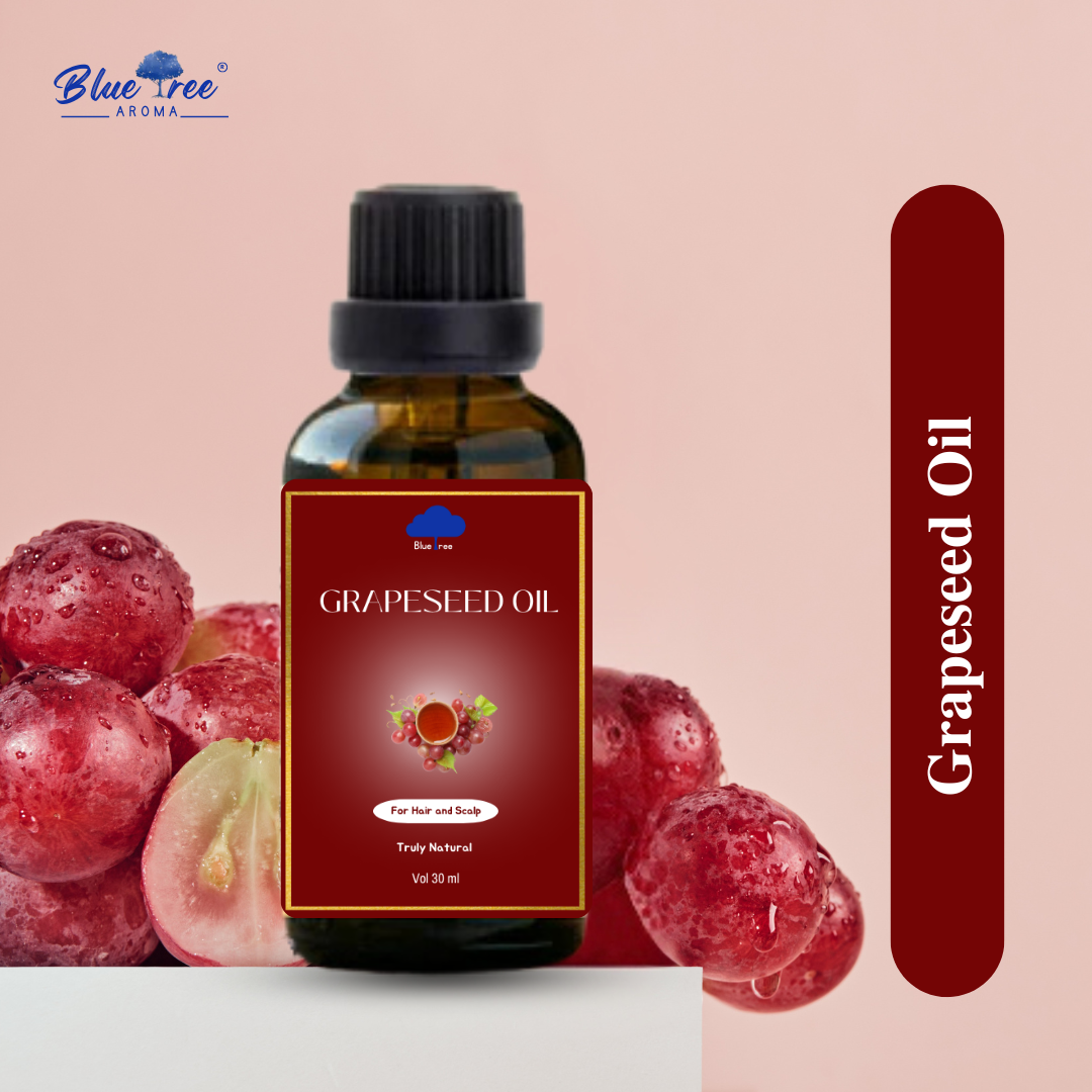 Grapeseed oil - 100% natural and premium cold pressed oil for Skin Tightening, Hair Growth, acne and Pimple care, Face Massage, Glowing and Radiant Skin